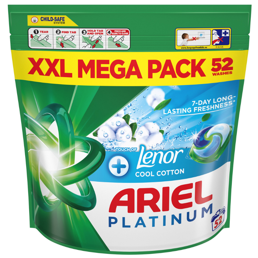 Ariel Platinum Cool Cotton Washing Pods 52 Washes